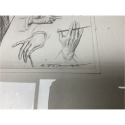 Enamel Horse racing members badges, together with three framed signed racing characters jockey prints, including Steve Smith Eccles, Willie Shoemaker and Greville Starkey, and one other print