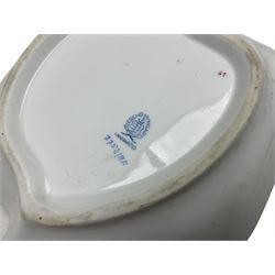 Herend porcelain leaf shaped dish, decorated in the Chinese pattern, printed mark to base