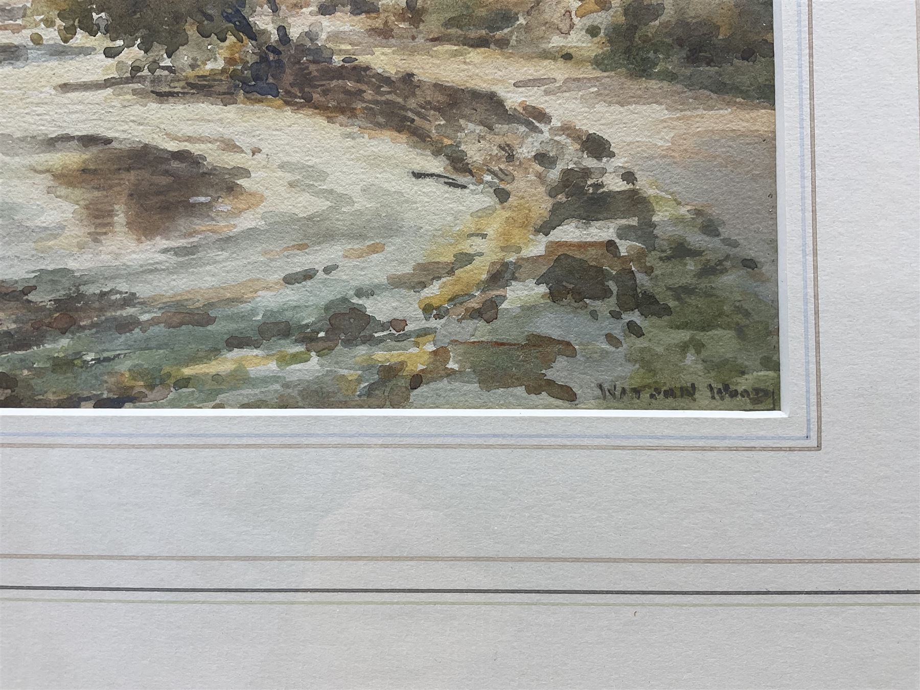 Frank Watson Wood Jnr. (Scottish 1900-1985): Lakeside Scene in the Highlands, watercolour signed 26cm x 36cm 