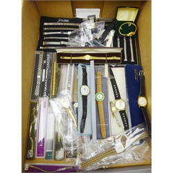 Assortment of quartz wristwatches including Timex, Seiko, Montine and others & various watch bracelet straps   