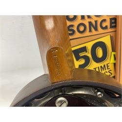 W.D. Keech banjolele pat.219720/23 with etched signature to the back; serial no.A12082 L55cm; and a restored Italian mandolin with segmented lute back; together with three music books