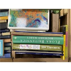 Collection of natural history books, including Lloyd's natural history books, four volumes, Insects of the British woodlands, Flowers of the field Johns & Elliott, Textbook of Theoretical Botany three volumes etc, seven boxes 