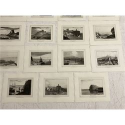 William Daniell RA (British 1769-1837): Scarborough, Whitby, Flamborough, Whitehaven, Tynemouth, Holy Island, Lancaster, et al., set of nineteen aquatints 23cm x 30 cm (19) (unframed)