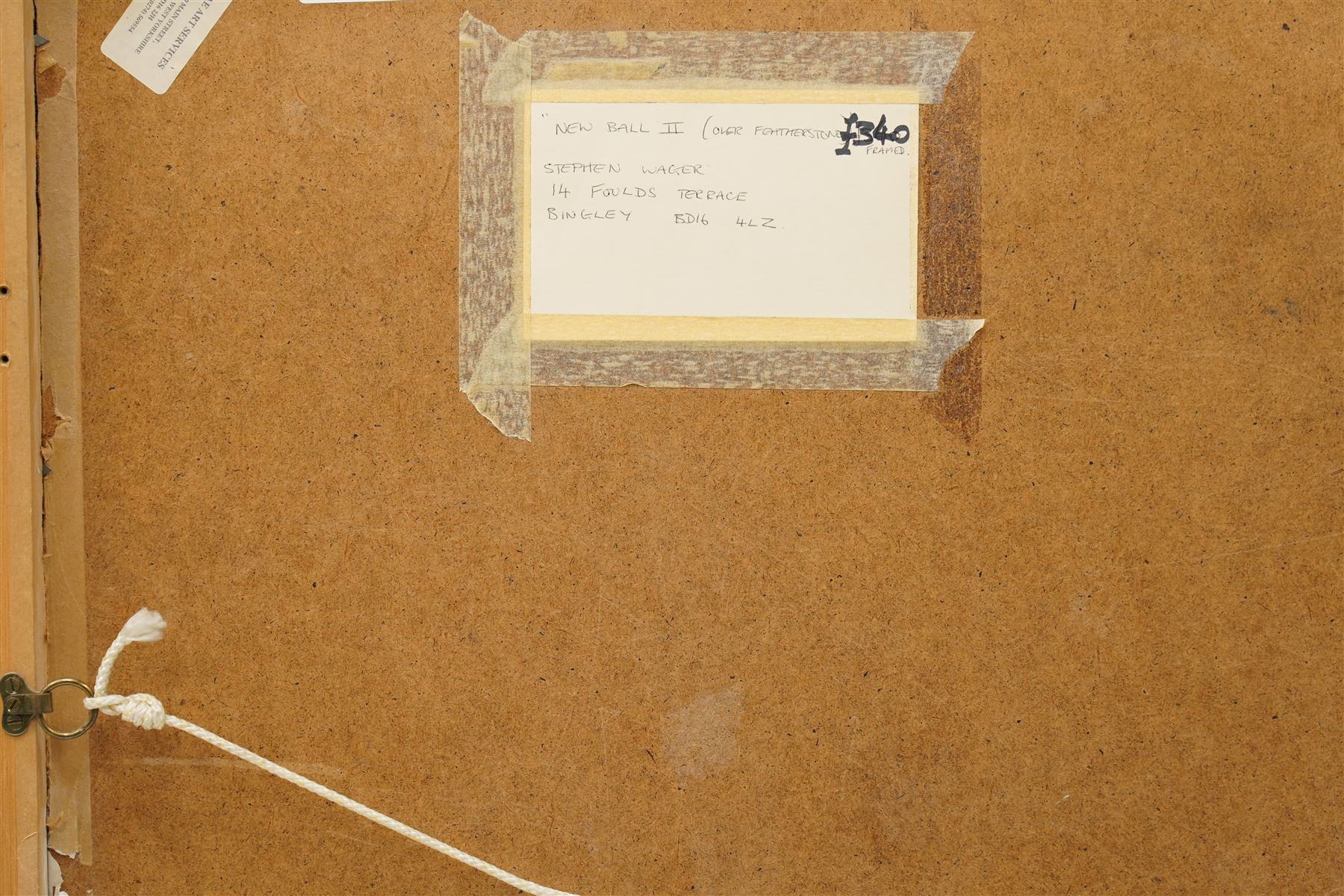 Stephen Wager (Yorkshire 20th century): 'New Ball II (Over Featherstone)', mixed media signed and titled verso 114cm x 76cm