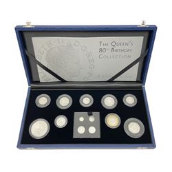 The Royal Mint United Kingdom 2006 The Queen's 80th Birthday silver coin collection, cased with certificate