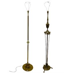 Classical gilt standard lamp, and an onyx and gilt standard lamp