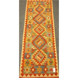  Vegetable dye Choki Kilim runner rug, 193cm x 65cm  