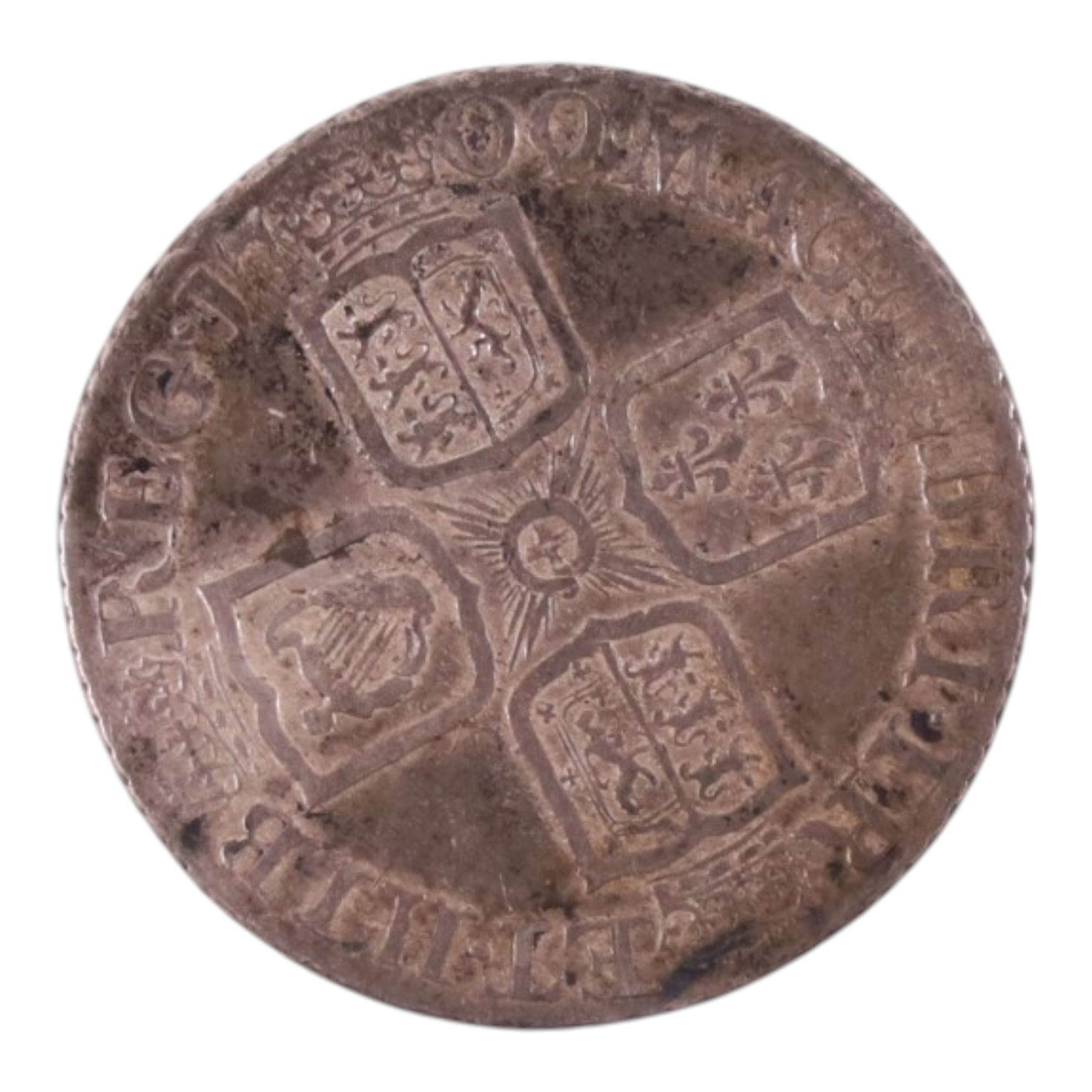 Anne 1709 silver one shilling coin