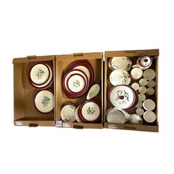 Wedgwood Mayfield pattern tea and dinner, including teapot, dinner plates, cups and saucers coffee cans etc, in three boxes  