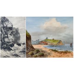 Alfred Durham (British early 20th century): Scarborough, watercolour signed; J H Risohindler (British early 20th century): Seagulls and Sea Cliffs, pencil signed max 50cm x 36cm (2)
