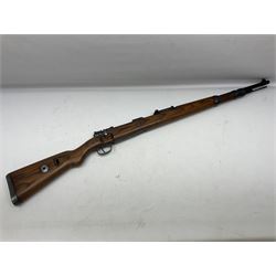 FIREARMS CERTIFICATE REQUIRED - BLANK FIRING Mauser 792 by 57 Mod.98 bolt action rifle marked BYF 41, re-proofed for .308 Winchester blank firing, with 61cm (24