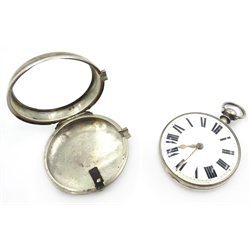  Victorian silver pair cased verge pocket watch by Row of Alton no 23746, case by JBWW London 1847  
