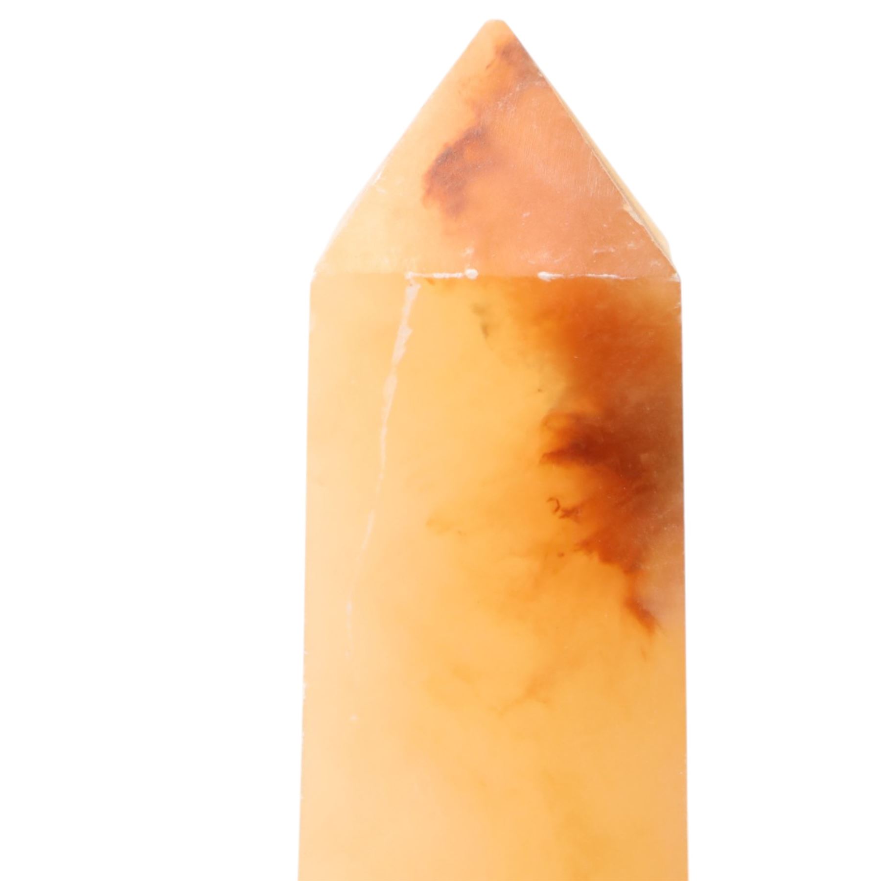 Pair of tabletop mable and alabaster obelisks, H32cm (2)