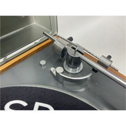 Goldring Lenco GL 75 Stereo Transcription turntable, in a teak case, H15cm, W54cm 