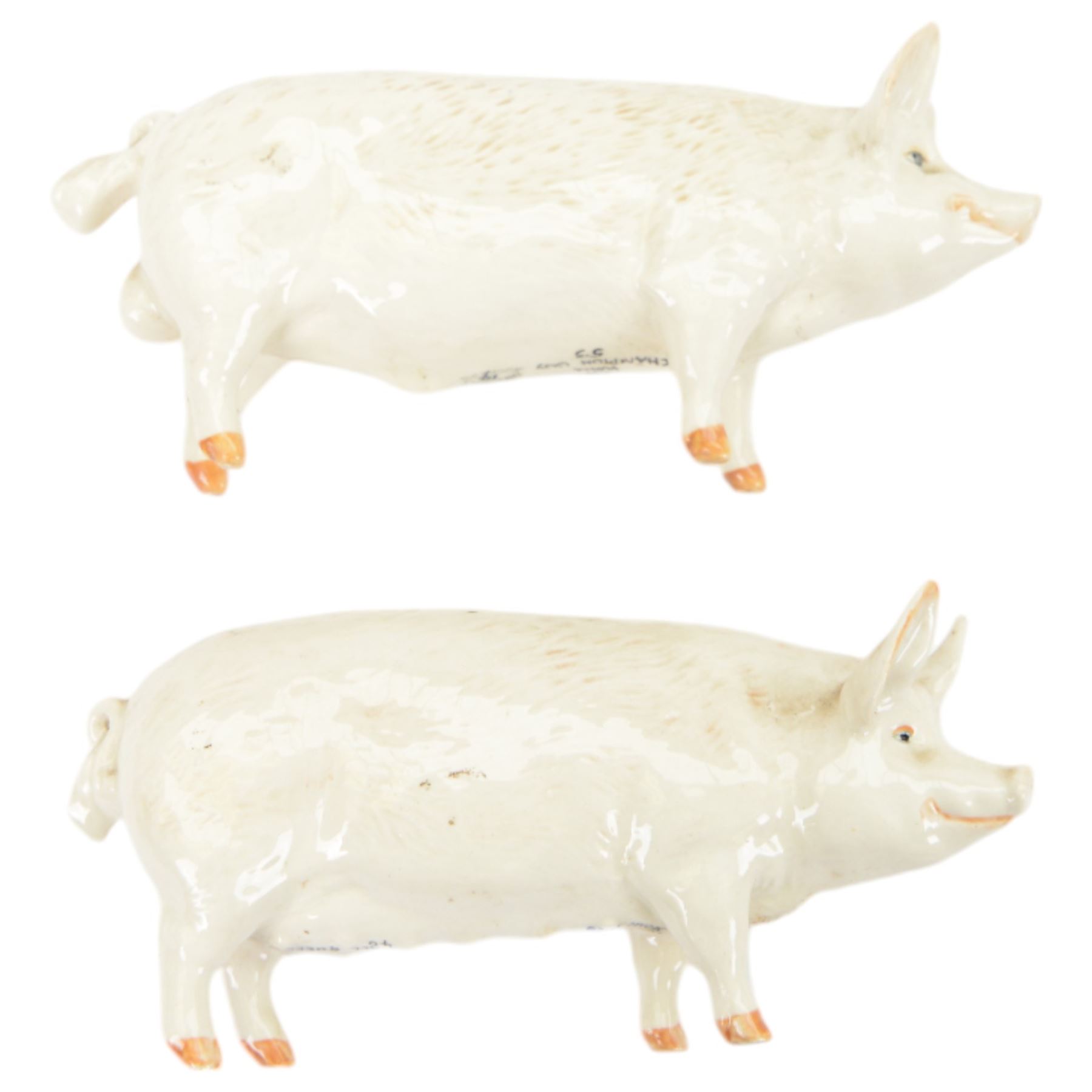 Eleven Beswick figures, including CH Champion Wall bore, CH Champion Wall sow, grey Shire horse with harness 2578, ginger Persian cat 1898, sheep family etc 