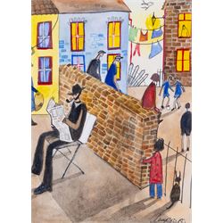 Lucy Collins (British Contemporary): 'Our Back Yard', watercolour signed and dated '08, ti...