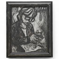 Barry De More (Yorkshire 1948-2023): 'Sculptor with Chisel' and 'Sculptor with Mallet', pair charcoal signed and titled verso 38cm x 35cm (2)
Notes: Acclaimed as one of the North's greatest expressionist artists, Barry De More (1948-2023) used a heavy impasto style to transfer his love of Yorkshire landscapes, townscapes and people to canvas. His work sits comfortably in the company of work by Kossoff and Auerbach, selling to collectors in the UK and overseas. De More's work can be found in the permanent collection of work by Northern Artists at Dean Clough, one of the UK's largest contemporary art galleries.
