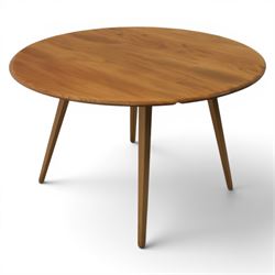 Ercol - model '384' light elm drop leaf table, on tapering legs