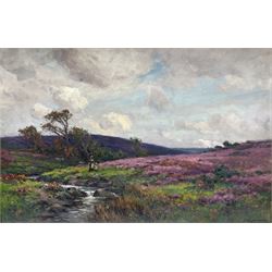 Sidney Valentine Gardner (Staithes Group 1869-1957): North Yorkshire Moorland Stream, oil on canvas signed 34cm x 52cm