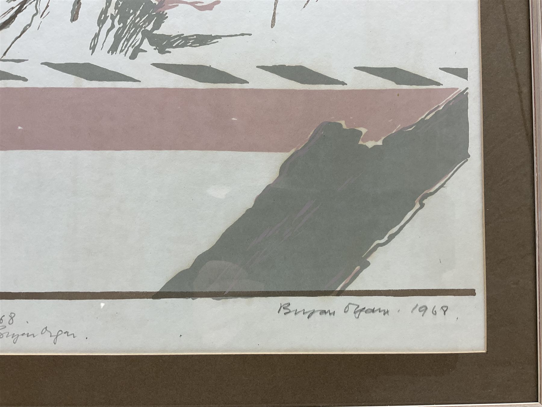 Bryan Organ (British 1935-): Figures in an Interior, limited edition screenprint signed, numbered 16/25 and dated 1968, 57cm x 45cm 