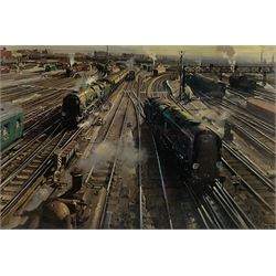 Terence Cuneo (British 1907-1996): 'Clapham Junction', limited edition chromolithograph signed and numbered 285/850, certificate verso 31cm x 41cm 