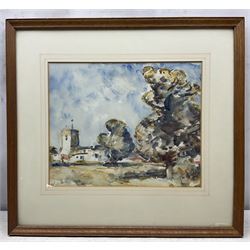 William (Fred) Frederick Mayor (Staithes Group 1866-1916): 'Whitchurch near Aylesbury', watercolour signed, titled verso 31cm x 38cm 
Provenance: private collection; David Duggleby, Scarborough 26th November 2021, Lot 56; with the Charles A Jackson Gallery, Police Street, Manchester, label verso dated March '44 - interestingly Charles Jackson was the brother of fellow Staithes Group artist Frederic William Jackson.