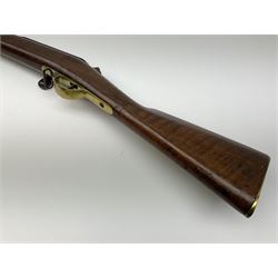 French Model 1866 Chassepot 11mm bolt-action needle fire rifle, the 70.5cm barrel stamped with various proof marks, the action inscribed 'Manufacture D'Armes St. Etienne Mle 1866-74', walnut full stock with brass mounts, stock stamped 8798, under barrel ramrod and two sling swivels L117cm