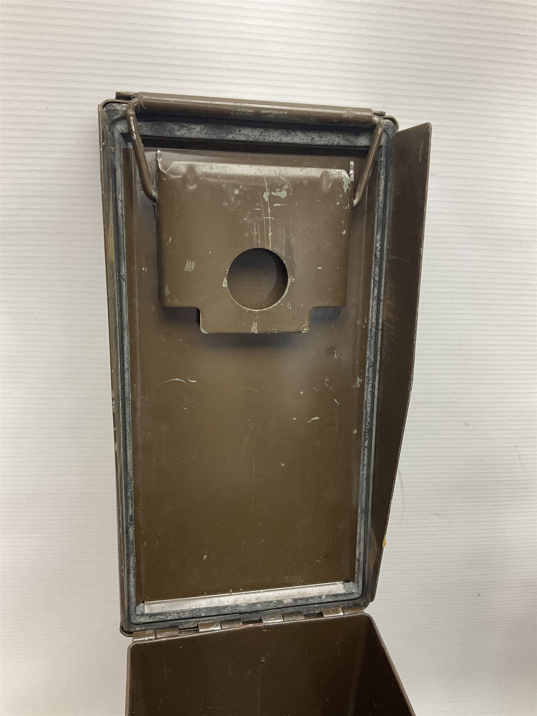 Large collection of shell and bullet casings, including a trench art example, together with a metal cartage case and wooden case