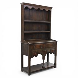 Titchmarsh & Goodwin - Georgian design compact dresser and plate rack, with moulded cornic...