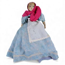 Early 20th century Little Red Riding Hood topsy turvy doll, H40cm