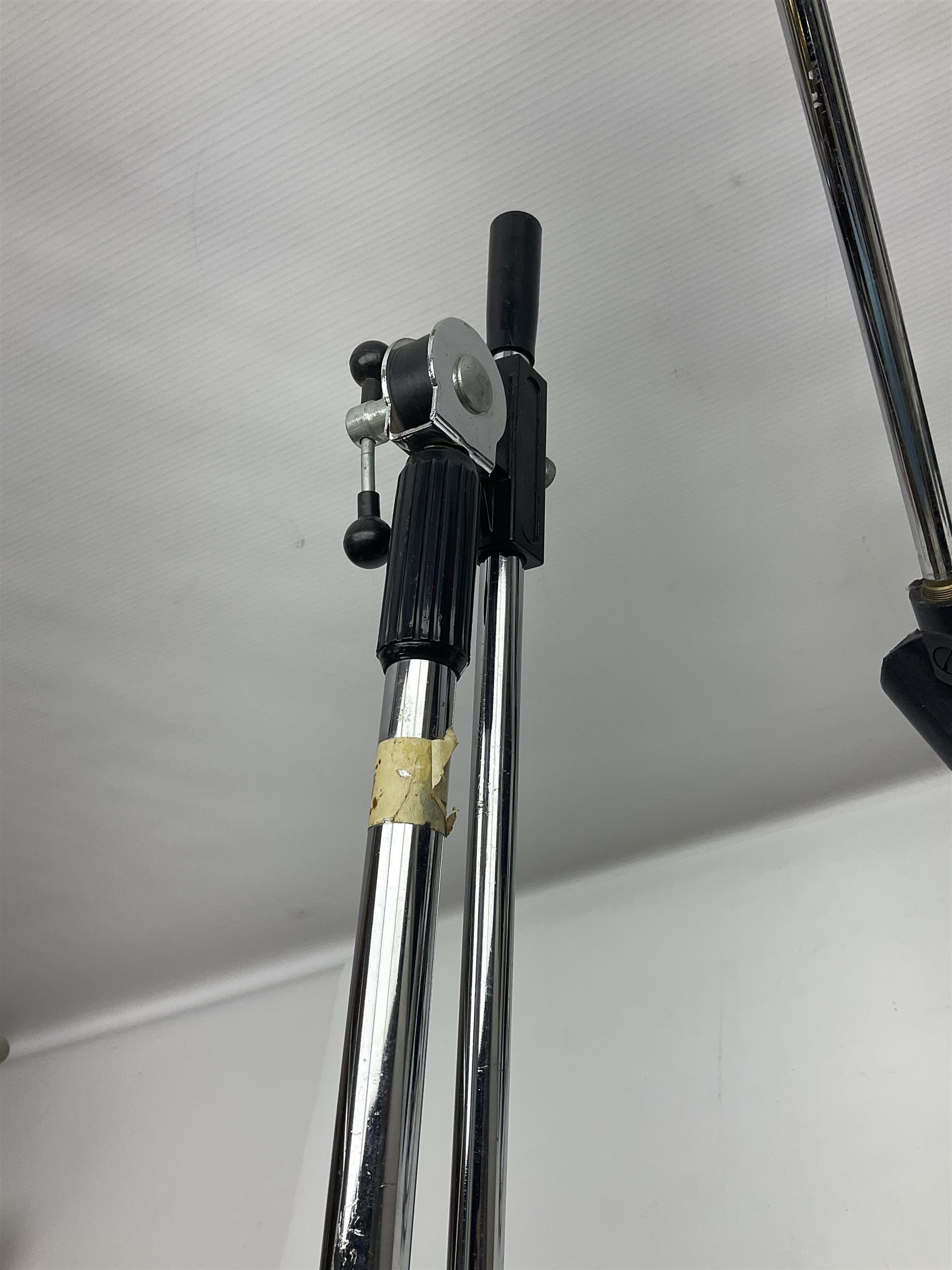 Shure SM58 Dynamic microphone; in original bag with paperwork; Shure Prologue 10H-LC Dynamic microphone; boxed; each with cable and tubular chrome adjustable stand (4)