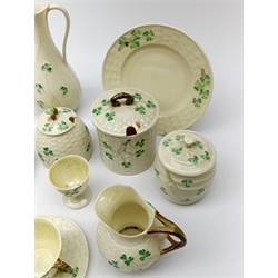 A group of Belleek Shamrock pattern china, to include a number of second period mark pieces, and later examples. (Qty). 