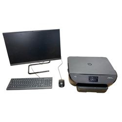 Lenovo IdeaCentre all in one PC,  with keyboard, mouse, and HP Envy 5544 printer and scanner 