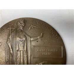 WWI bronze death plaque - John Stuart Phelps