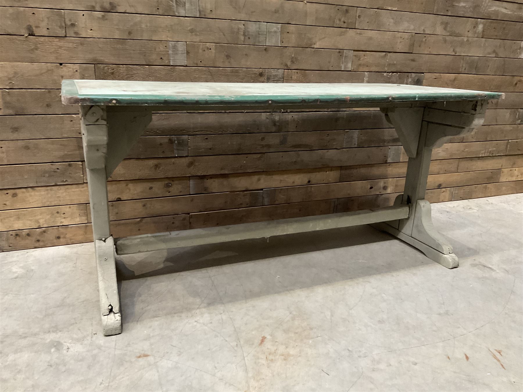 Early 20th century painted wood and enamel Military folding campaign table
