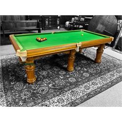 Late 20th century oak slate bed billiard