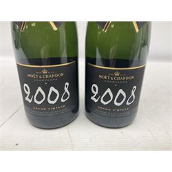 Moet & Chandon, 2008, grand vintage champagne, 750ml, 12.5%, two bottles