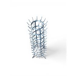 Galvanised metal bottle drying tree, pegs for 142 bottles