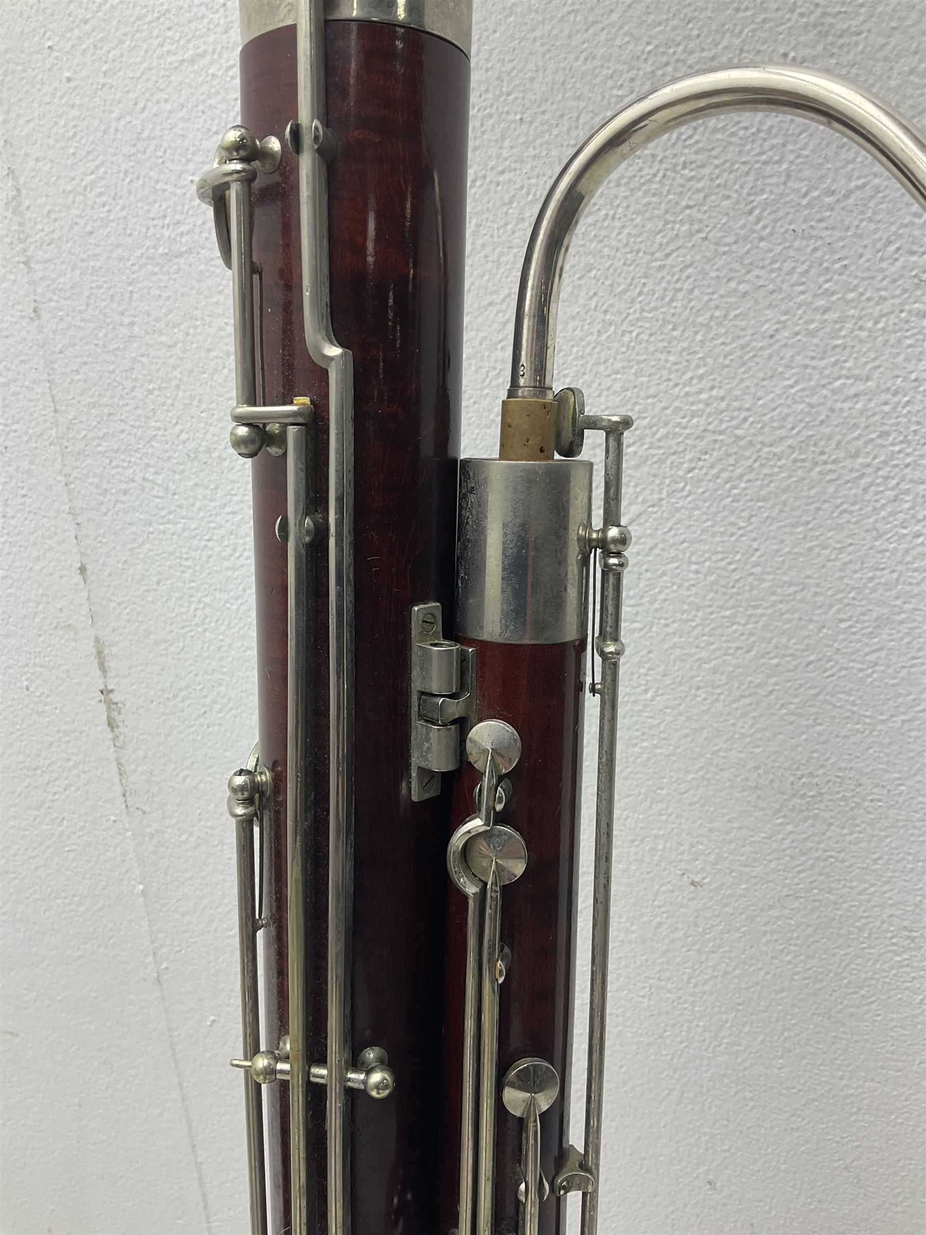 Schreiber & Sohne four-piece bassoon, serial no.9614; in fitted case with two crooks.