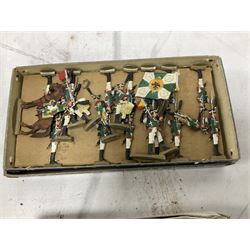 Dinky 721 Junkers JU 87B Stuka die cast model airplane, together with quantity of metal soldier figures and three miniature dolls etc