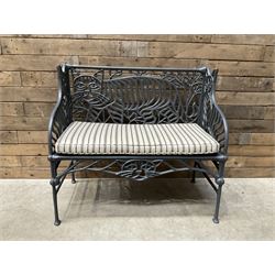 Richard Bawden (1936-2024); - Cat design painted cast iron garden bench