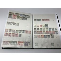 World stamps in eight stockbooks including Magyar, Spain, 1860s and later Switzerland, Sweden including some earlier issues etc