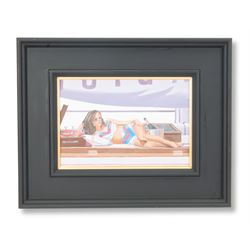 Matteo Santi (Italian Contemporary): 'Homage to Jack II', oil on canvas laid on to board, signed and titled verso 21cm x 31cm