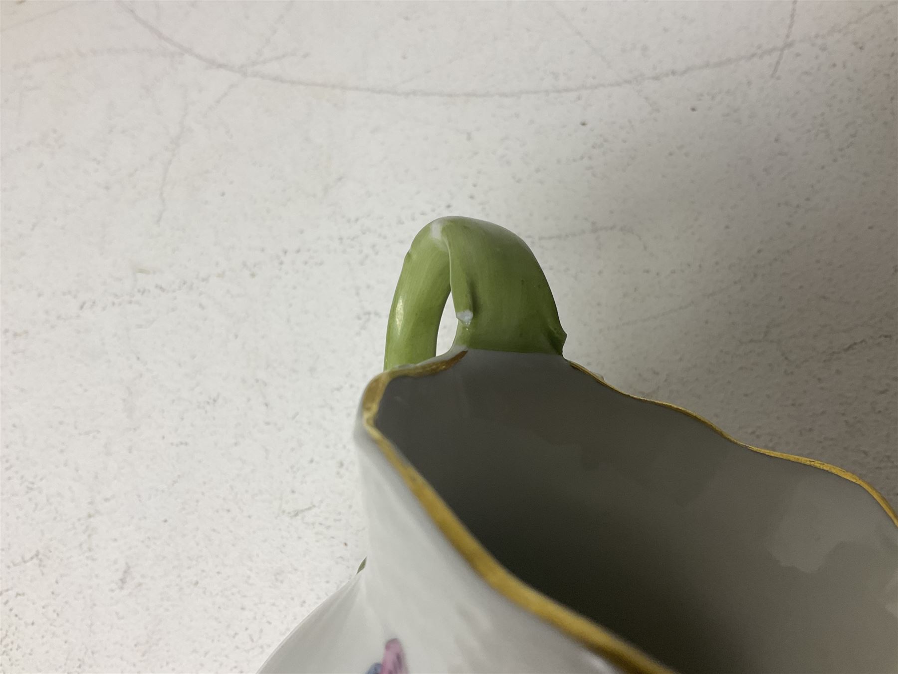 Herend of Hungary Rothschild bird pattern, part tea service, comprising two large teacups and saucers, two teacups and three saucers, milk jug, sugar bowl, five dessert plates and two side plates (18)