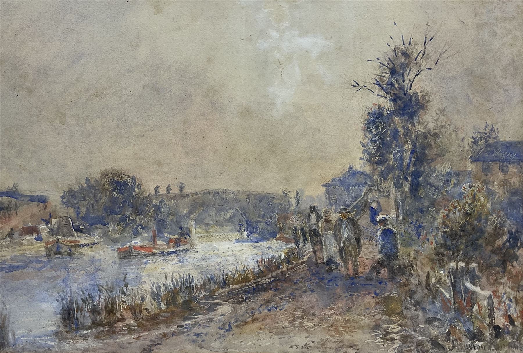 English Impressionist (Early 20th century): watercolour and gouache indistinctly signed 33cm x 49cm (mounted)