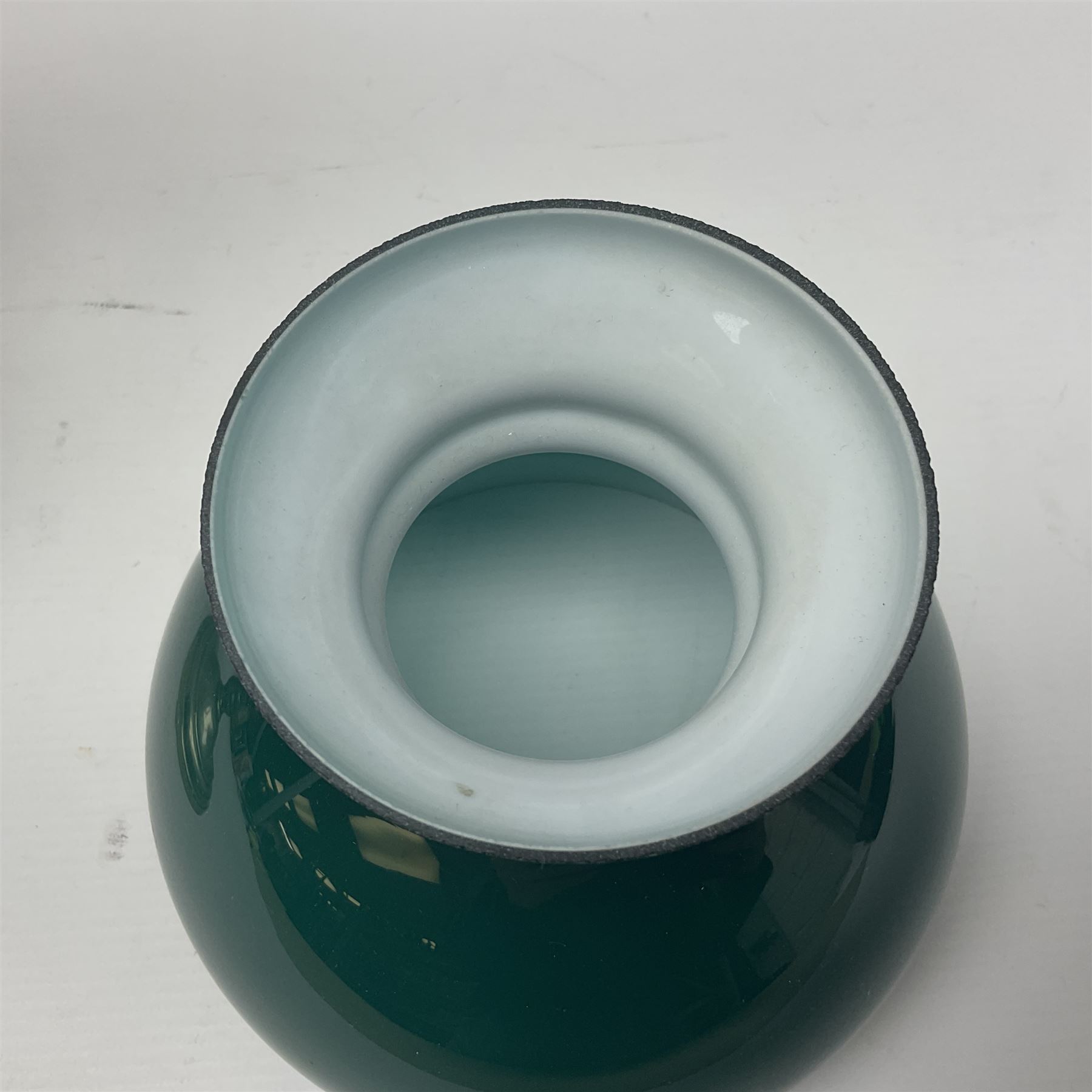 Miller & Sons Piccadilly polished brass double adjustable student's oil lamp, with green glass shades, H52cm