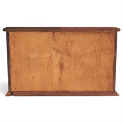 Victorian mahogany miniature table top chest of two drawers, H17cm