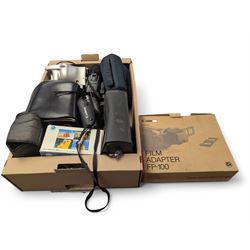 Collection of cameras, including Polaroid Joycam, Hanshing Cam digital camera, Kodak Pocke...