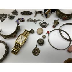 Collection of silver and stone set silver jewellery, stamped or hallmarked, and a collection of vintage and later costume jewellery, and Middle Eastern jewellery.