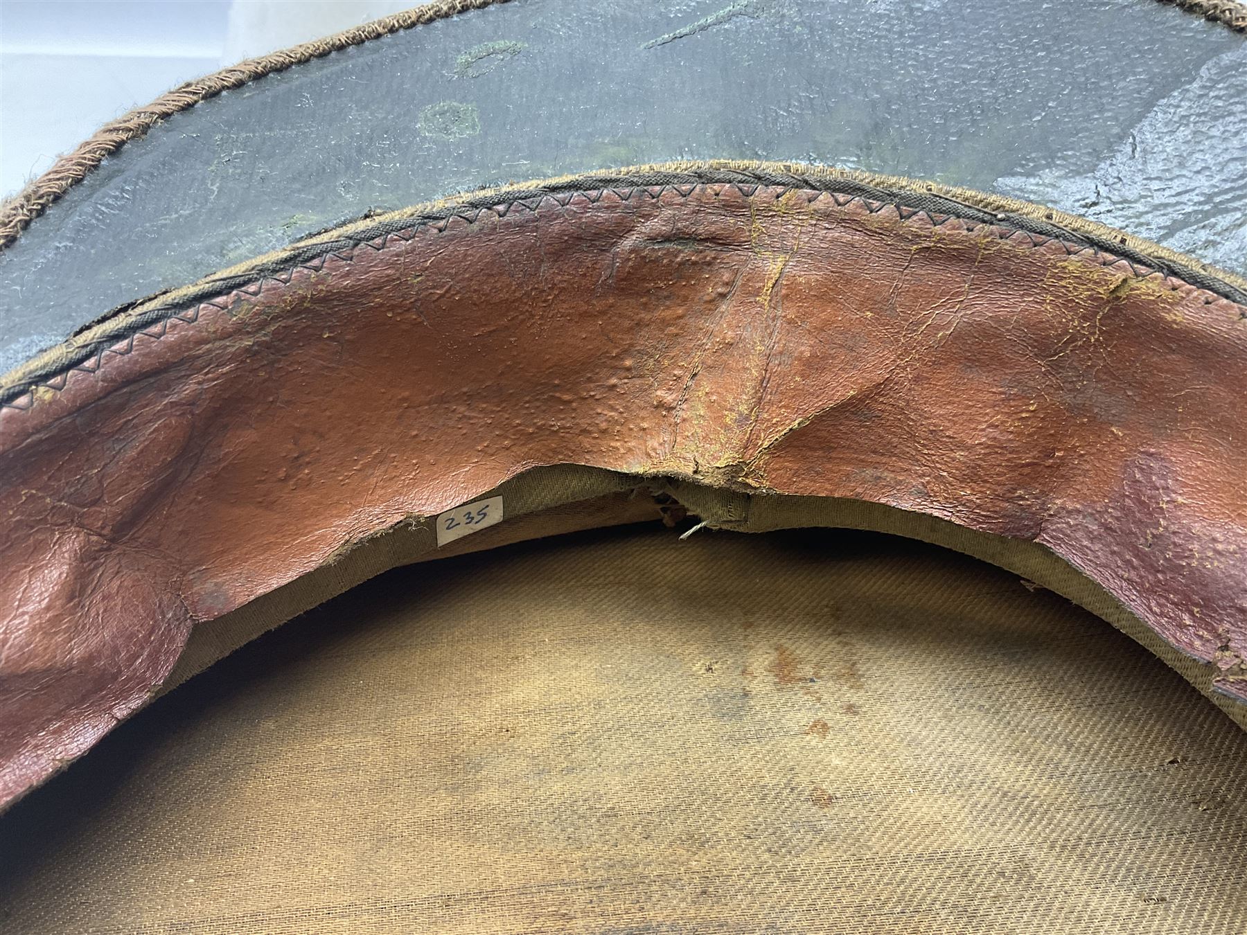 WW1 British Army stiff trench cap with Tank Corps cap badge